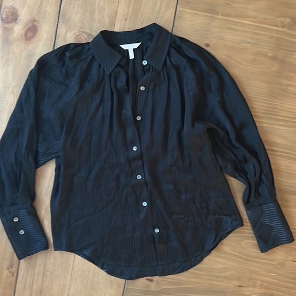 Rebecca Taylor Black Sheer Blouse